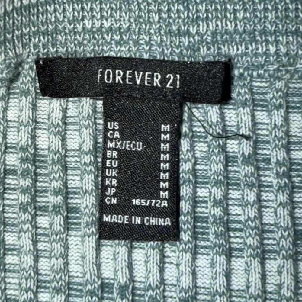 Forever 21 Green Space Dye Ribbed Knit Mini Skirt Size Medium Bodycon Skirt